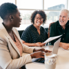 Couple working with a retirement planner